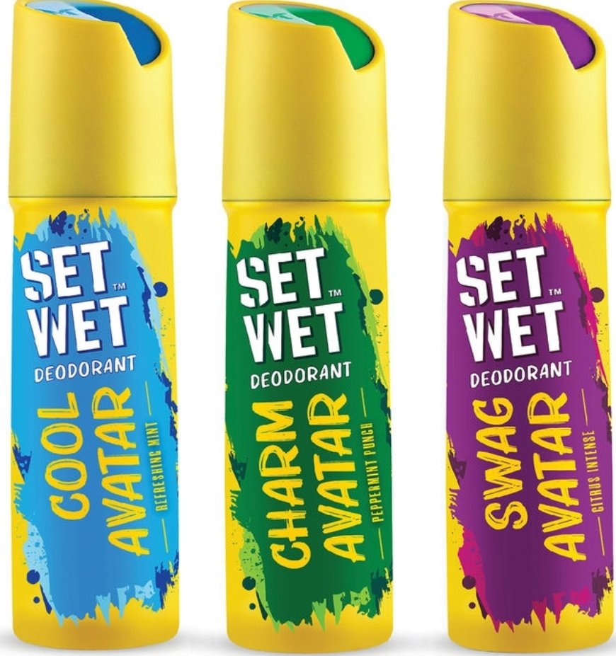 Set Wet Cool, Charm and Swag Avatar Deodorant Spray Perfume MRP 280