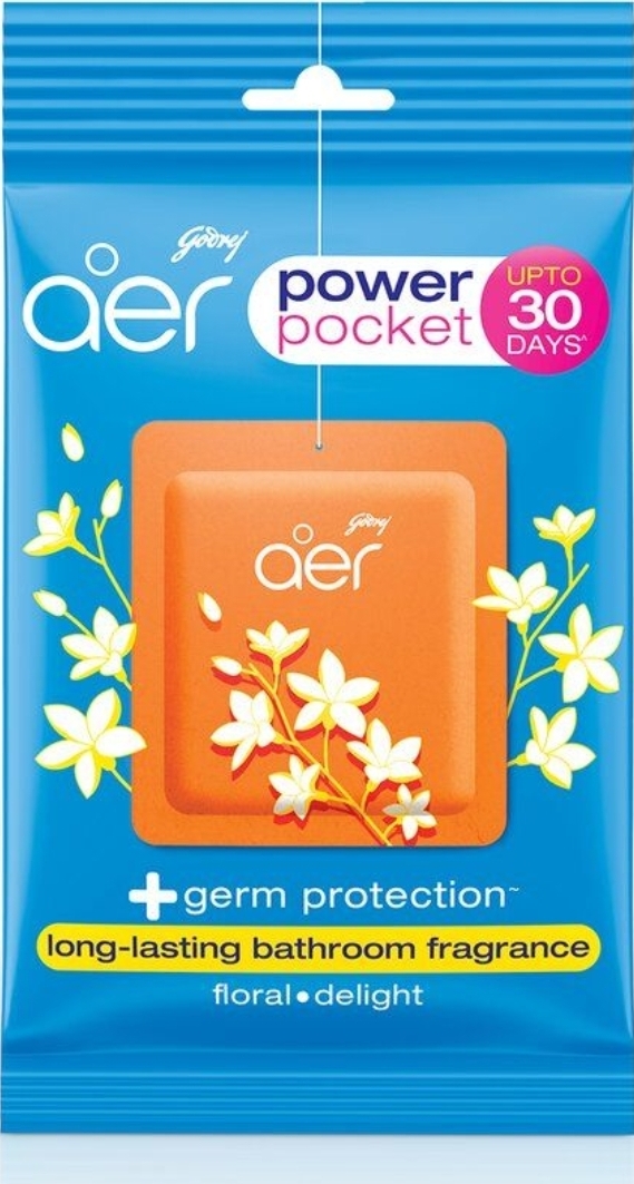 Godrej Aer Power Pocket Bathroom Fragrance jasmine 10gm